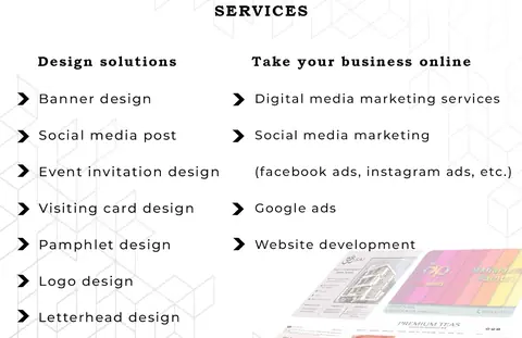 Business card: ARK डिजिटल सर्विसेस D esign & Marketing Services